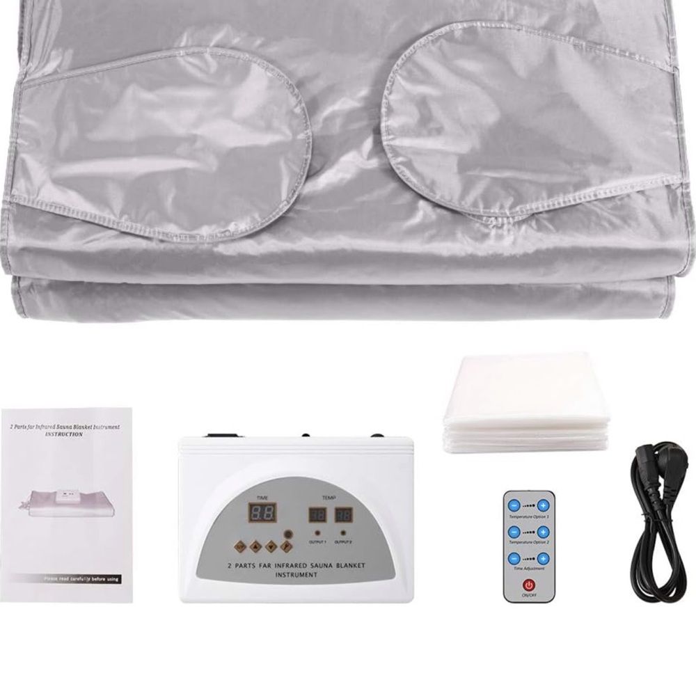 Silver Infrared Sauna Blanket with Remote
